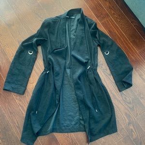 Zara black utility open coat